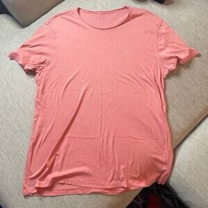 ALLSAINTS Pink Raw Hem 2XL Regular Fit Tee Shirt XXL Cotton